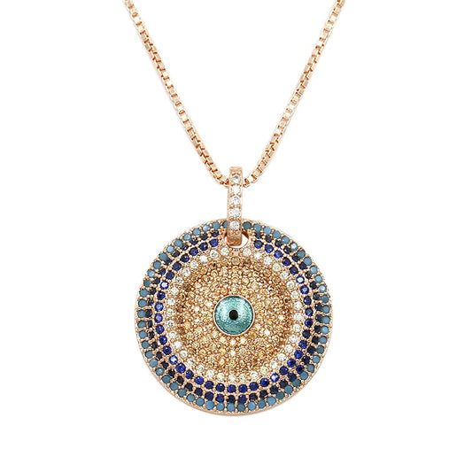 Radiant Guardian Evil Eye Pendant Necklace