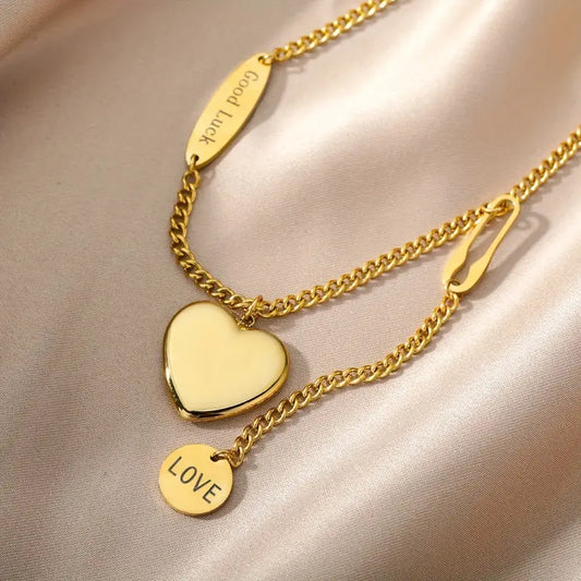 Embrace Good Luck and Love with Our 18K Gold  Filled Good Luck Pendant Necklace for Women